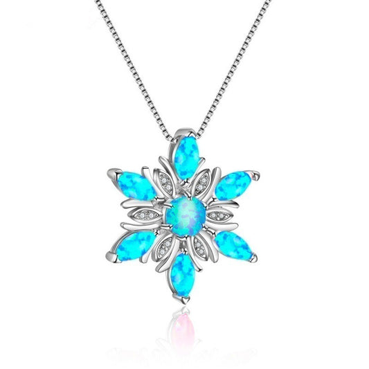 Opal Snowflake Necklace