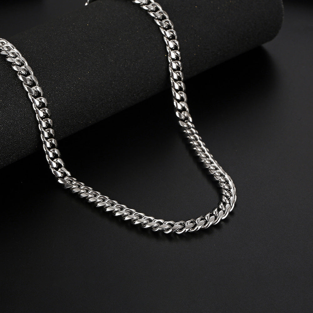 Men's Cuban Link Chain Necklace with Card Box